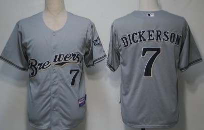 Milwaukee Brewers #7 Dickerson Gray Jerseys,We sell and wholesale Milwaukee Brewers #7 Dickerson Gray Jerseys on line form chian!