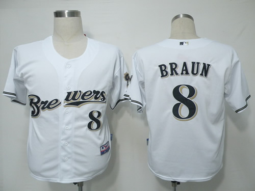 Milwaukee Brewers #8 Braun White Cool Base Jerseys,We sell and wholesale Milwaukee Brewers #8 Braun White Cool Base Jerseys on line form chian!