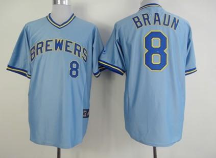 Milwaukee Brewers #8 Ryan Braun Light Blue Throwbck Jerseys,We sell and wholesale Milwaukee Brewers #8 Ryan Braun Light Blue Throwbck Jerseys on line form chian!