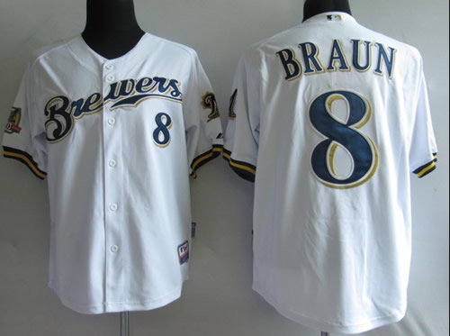 Milwaukee Brewers #8 Ryan Braun white Jerseys,We sell and wholesale Milwaukee Brewers #8 Ryan Braun white Jerseys on line form chian!