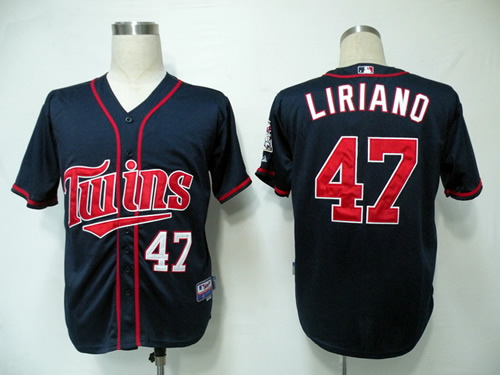 Minnesota Twins #47 Liriano Dark Blue Jerseys,We sell and wholesale Minnesota Twins #47 Liriano Dark Blue Jerseys on line form chian!