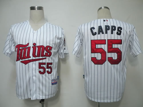 Minnesota Twins #55 Capps White(blue strip) Cool Base Jerseys,We sell and wholesale Minnesota Twins #55 Capps White(blue strip) Cool Base Jerseys on line form chian!