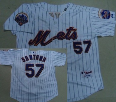 New York Mets #57 Johan Santana White Pinstripe 50TH Jerseys,We sell and wholesale New York Mets #57 Johan Santana White Pinstripe 50TH Jerseys on line form chian!