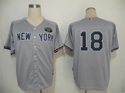 New York Yankees #18 Johnny Damon grey with GMS patch Jerseys,We sell and wholesale New York Yankees #18 Johnny Damon grey with GMS patch Jerseys on line form chian!
