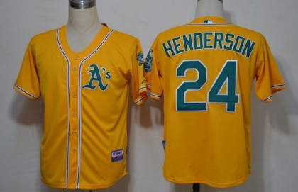 Oakland Athletics #24 Rickey Henderson Yellow Jerseys,We sell and wholesale Oakland Athletics #24 Rickey Henderson Yellow Jerseys on line form chian!