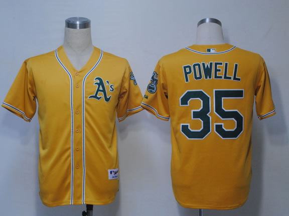 Oakland Athletics #35 Powell Yellow Jerseys,We sell and wholesale Oakland Athletics #35 Powell Yellow Jerseys on line form chian!