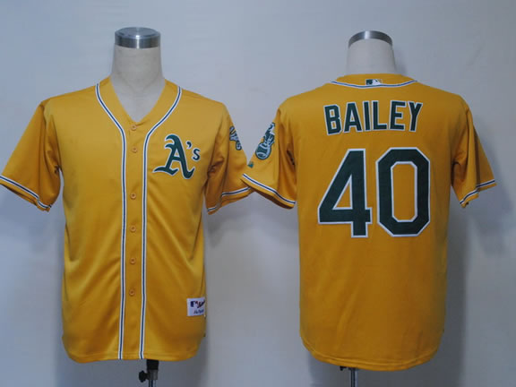 Oakland Athletics #40 Bailey Yellow Jerseys,We sell and wholesale Oakland Athletics #40 Bailey Yellow Jerseys on line form chian!