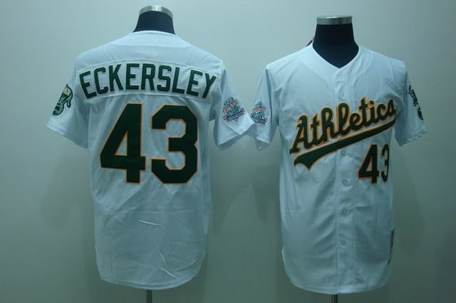Oakland Athletics #43 Eckersley white Jerseys,We sell and wholesale Oakland Athletics #43 Eckersley white Jerseys on line form chian!