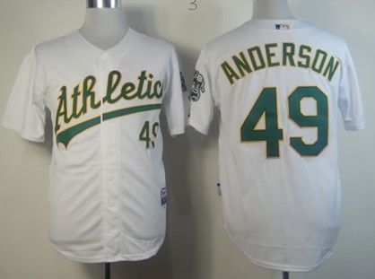 Oakland Athletics #49 Brett Anderson White Jerseys,We sell and wholesale Oakland Athletics #49 Brett Anderson White Jerseys on line form chian!