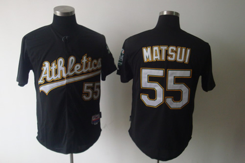 Oakland Athletics #55 matsui black Jerseys,We sell and wholesale Oakland Athletics #55 matsui black Jerseys on line form chian!