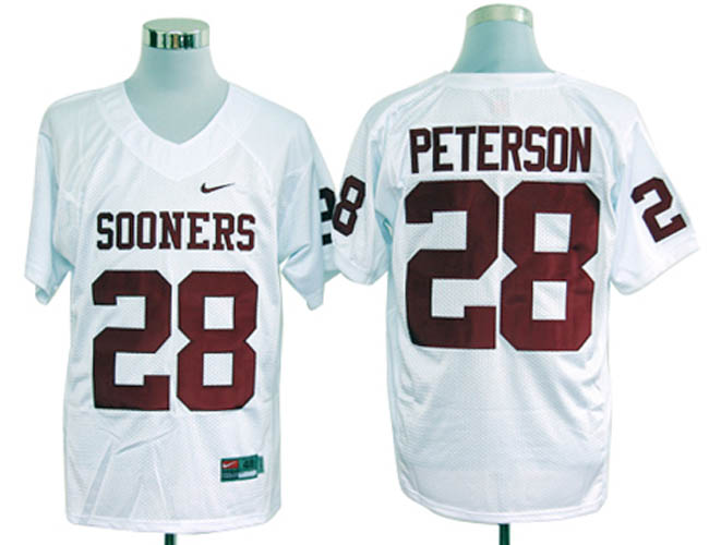 Oklahoma Sooners #28 Peterson White NCAA Jerseys,We sell and wholesale Oklahoma Sooners #28 Peterson White NCAA Jerseys on line form chian!