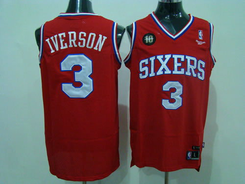Philadelphia 76ers #3 Iverson Red 10th Jerseys,We sell and wholesale Philadelphia 76ers #3 Iverson Red 10th Jerseys on line form chian!
