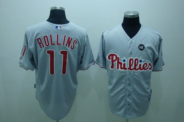 Philadelphia Phillies #11 Jimmy Rollins grey Jerseys,We sell and wholesale Philadelphia Phillies #11 Jimmy Rollins grey Jerseys on line form chian!