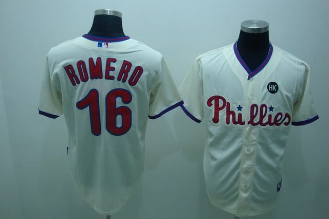 Philadelphia Phillies #16 J.C. Romero cream Jerseys,We sell and wholesale Philadelphia Phillies #16 J.C. Romero cream Jerseys on line form chian!