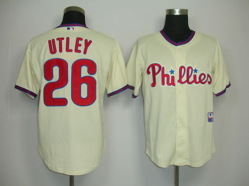 Philadelphia Phillies #26 Utley light yellow Jerseys,We sell and wholesale Philadelphia Phillies #26 Utley light yellow Jerseys on line form chian!