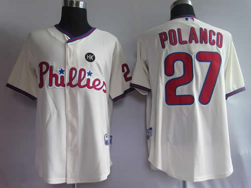 Philadelphia Phillies #27 Polanco cream Jerseys,We sell and wholesale Philadelphia Phillies #27 Polanco cream Jerseys on line form chian!