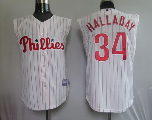 Philadelphia Phillies #34 Halladay white with red pinstripe new Jerseys,We sell and wholesale Philadelphia Phillies #34 Halladay white with red pinstripe new Jerseys on line form chian!