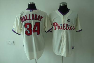 Philadelphia Phillies #34 Roy Halladay cream color Jerseys,We sell and wholesale Philadelphia Phillies #34 Roy Halladay cream color Jerseys on line form chian!