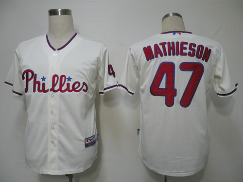 Philadelphia Phillies #47 Mathieson Cream Cool Base Jerseys,We sell and wholesale Philadelphia Phillies #47 Mathieson Cream Cool Base Jerseys on line form chian!