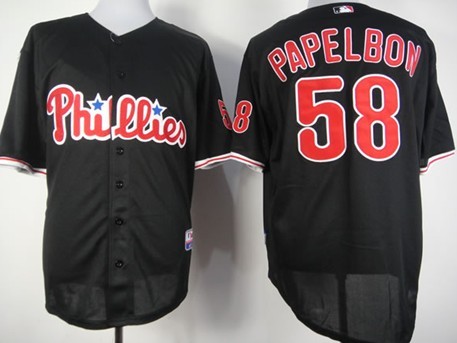 Philadelphia Phillies #58 Jonathan Papelbon Black Jerseys,We sell and wholesale Philadelphia Phillies #58 Jonathan Papelbon Black Jerseys on line form chian!