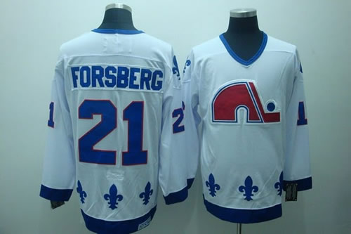 Quebec Nordiques #21 Forsberg White CCM Throwback Jerseys,We sell and wholesale Quebec Nordiques #21 Forsberg White CCM Throwback Jerseys on line form chian!