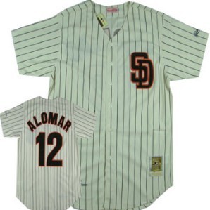 San Diego Padres #12 Alomar White Pinstripe Throwback Jerseys,We sell and wholesale San Diego Padres #12 Alomar White Pinstripe Throwback Jerseys on line form chian!