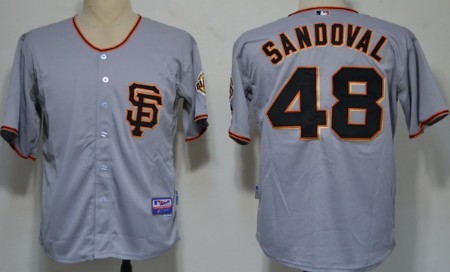San Francisco Giants #48 Pablo Sandoval 2012 Gray SF Jerseys,We sell and wholesale San Francisco Giants #48 Pablo Sandoval 2012 Gray SF Jerseys on line form chian!