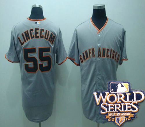 San Francisco Giants #55 tim lincenum gray world series Jerseys,We sell and wholesale San Francisco Giants #55 tim lincenum gray world series Jerseys on line form chian!