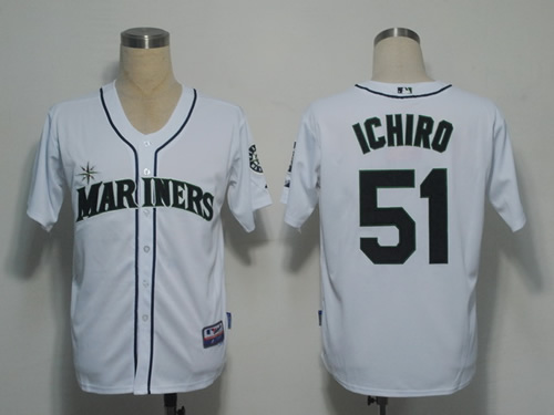 Seattle Mariners #51 Ichiro White Cool Base Jerseys,We sell and wholesale Seattle Mariners #51 Ichiro White Cool Base Jerseys on line form chian!