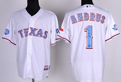 Texas Rangers #1 Elvis Andrus White 40TH Jerseys,We sell and wholesale Texas Rangers #1 Elvis Andrus White 40TH Jerseys on line form chian!