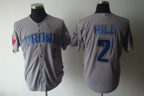 Toronto Blue Jays #2 Hill Grey Jerseys,We sell and wholesale Toronto Blue Jays #2 Hill Grey Jerseys on line form chian!
