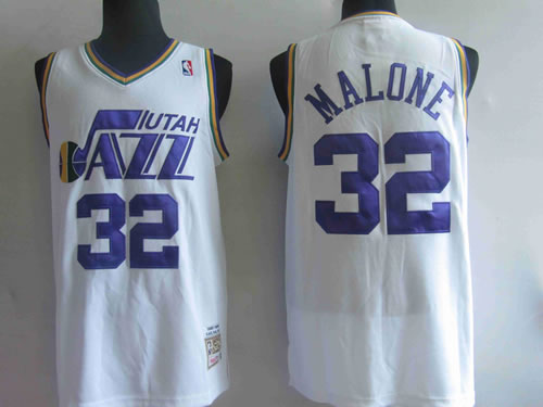 Utah Jazz #32 KARL MALONE white throwback Jerseys,We sell and wholesale Utah Jazz #32 KARL MALONE white throwback Jerseys on line form chian!