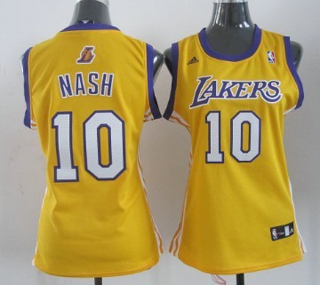Women's Los Angeles Lakers #10 Steve Nash Revolution 30 Swingman Yellow Jerseys,We sell and wholesale Women's Los Angeles Lakers #10 Steve Nash Revolution 30 Swingman Yellow Jerseys on line form chian!