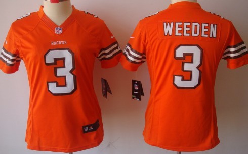 Women's Nike Limited Cleveland Browns #3 Brandon Weeden Orange Jerseys,We sell and wholesale Women's Nike Limited Cleveland Browns #3 Brandon Weeden Orange Jerseys on line form chian!