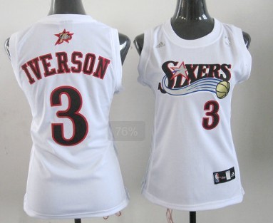 Women's Philadelphia 76ers #3 Allen Iverson Revolution 30 Swingman White Jerseys,We sell and wholesale Women's Philadelphia 76ers #3 Allen Iverson Revolution 30 Swingman White Jerseys on line form chian!