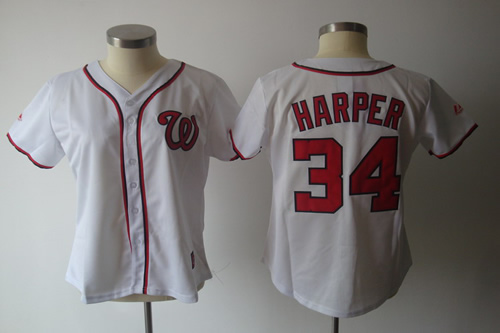 Womens Nationals #34 Harper White Jerseys,We sell and wholesale Womens Nationals #34 Harper White Jerseys on line form chian!