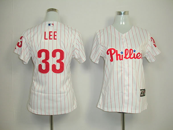 Womens Phillies #33 Lee white red strip Jerseys,We sell and wholesale Womens Phillies #33 Lee white red strip Jerseys on line form chian!