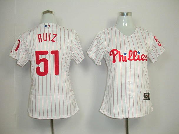 Womens Phillies #51 Ruiz white red strip Jerseys,We sell and wholesale Womens Phillies #51 Ruiz white red strip Jerseys on line form chian!
