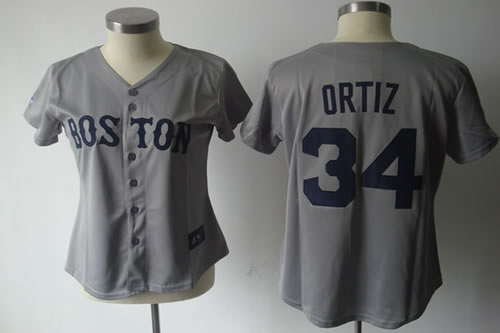 Womens Red Sox #34 Ortiz grey Jerseys,We sell and wholesale Womens Red Sox #34 Ortiz grey Jerseys on line form chian!