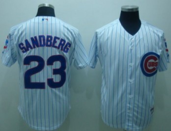 Youth Chicago Cubs #23 Sandberg white blue strip Jerseys,We sell and wholesale Youth Chicago Cubs #23 Sandberg white blue strip Jerseys on line form chian!