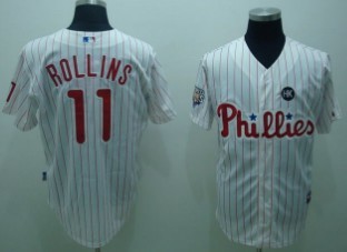 Youth Philadelphia Phillies #11 Rollins White Jerseys,We sell and wholesale Youth Philadelphia Phillies #11 Rollins White Jerseys on line form chian!