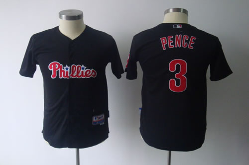 Youth Philadelphia Phillies #3 Pence Black Jerseys,We sell and wholesale Youth Philadelphia Phillies #3 Pence Black Jerseys on line form chian!