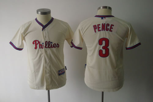 Youth Philadelphia Phillies #3 Pence Cream Jerseys,We sell and wholesale Youth Philadelphia Phillies #3 Pence Cream Jerseys on line form chian!