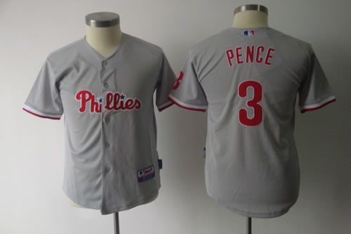 Youth Philadelphia Phillies #3 Pence Grey Jerseys,We sell and wholesale Youth Philadelphia Phillies #3 Pence Grey Jerseys on line form chian!