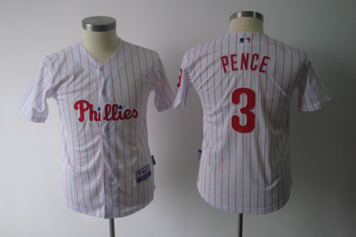 Youth Philadelphia Phillies #3 Pence White Red Stripes Jerseys,We sell and wholesale Youth Philadelphia Phillies #3 Pence White Red Stripes Jerseys on line form chian!