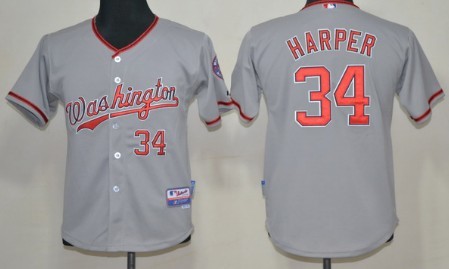 Youth Washington Nationals #34 Bryce Harper Gray Jerseys,We sell and wholesale Youth Washington Nationals #34 Bryce Harper Gray Jerseys on line form chian!