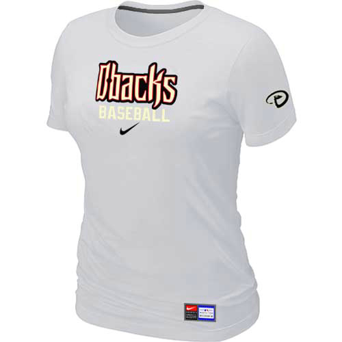 Arizona Diamondbacks Crimson Nike Women's White Short Sleeve Practice T-Shirt,We sell and wholesale Arizona Diamondbacks Crimson Nike Women's White Short Sleeve Practice T-Shirt on line form chian!