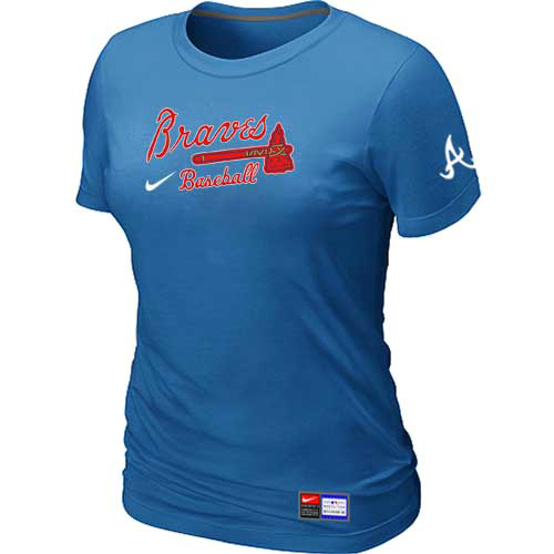 Atlanta Braves Nike Women's L.blue Short Sleeve Practice T-Shirt,We sell and wholesale Atlanta Braves Nike Women's L.blue Short Sleeve Practice T-Shirt on line form chian!