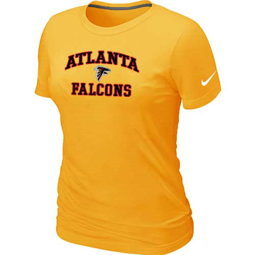 Atlanta Falcons Women's Heart & Soul Yellow T-Shirt,We sell and wholesale Atlanta Falcons Women's Heart & Soul Yellow T-Shirt on line form chian!