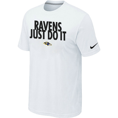 Baltimore Ravens Just Do It White T-Shirt,We sell and wholesale Baltimore Ravens Just Do It White T-Shirt on line form chian!